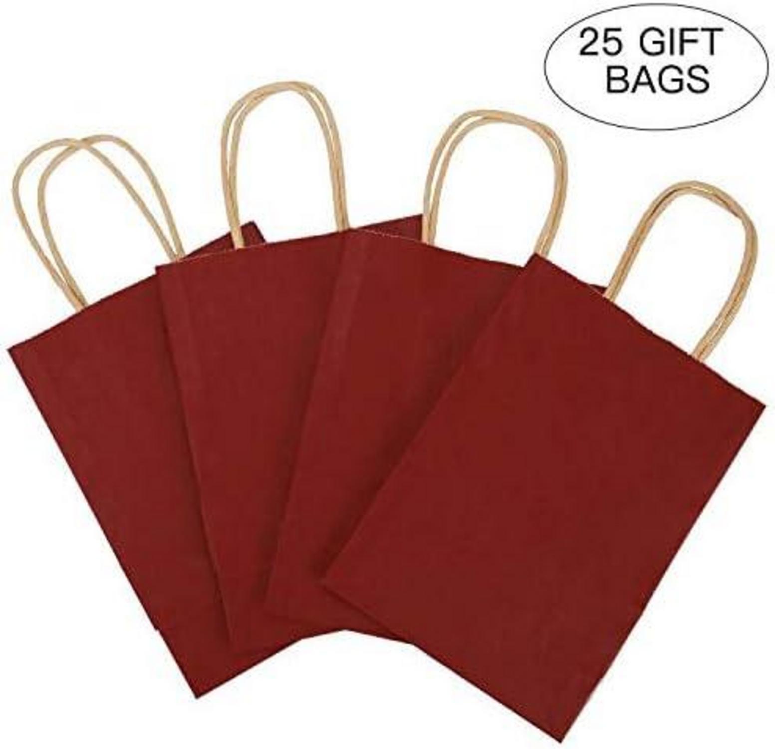 Kraftpapier Geschenktüten Rot 15x8x21 cm Set 25