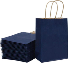 Kraftpapier Geschenktüten 25 Stück/Set 15x8x21cm Marineblau