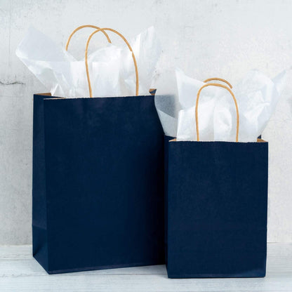 Kraftpapier Geschenktüten 25 Stück/Set 15x8x21cm Marineblau