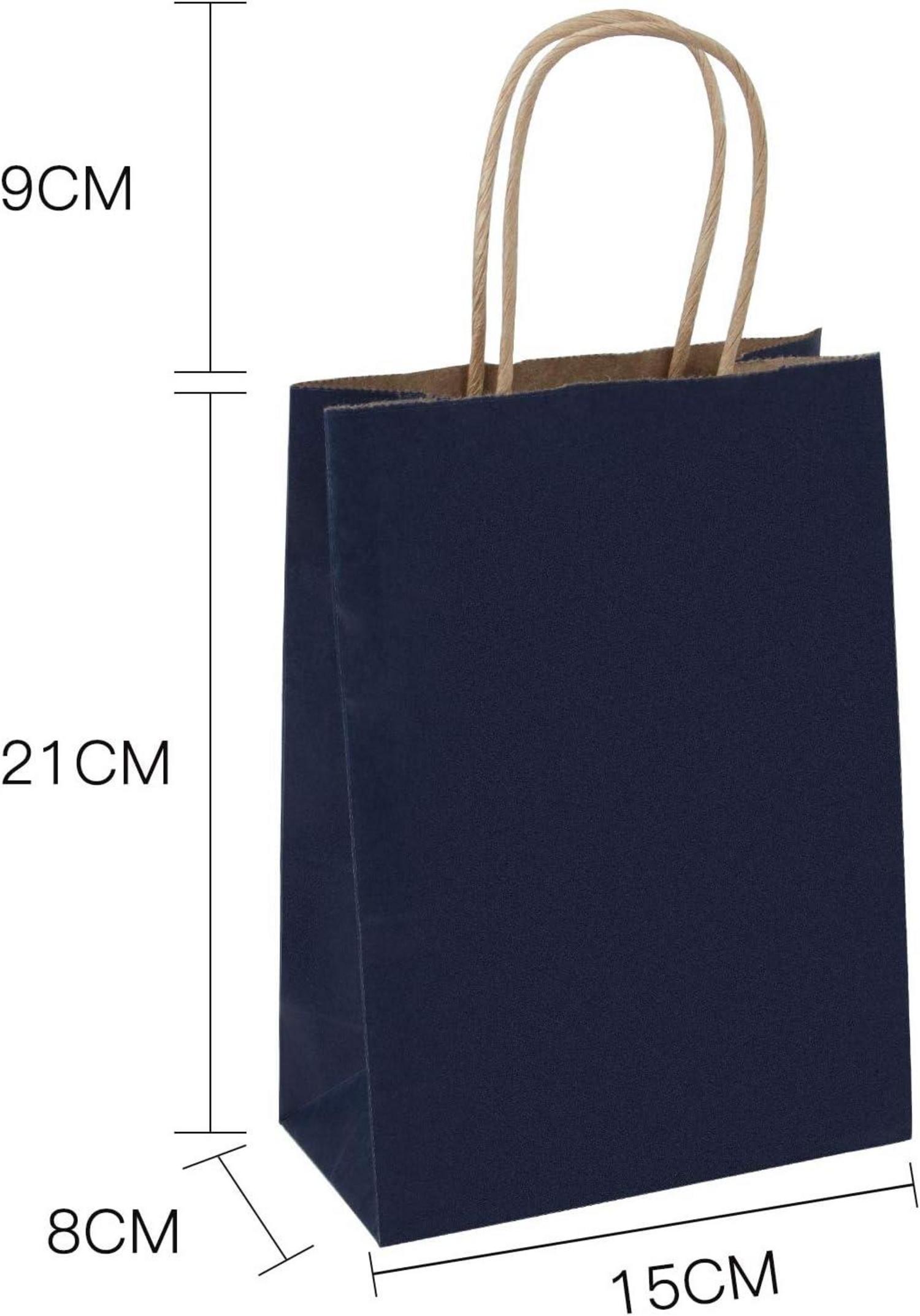 Papiertüten Kraft Navy Geschenktüten Griff 25 Stück/Set