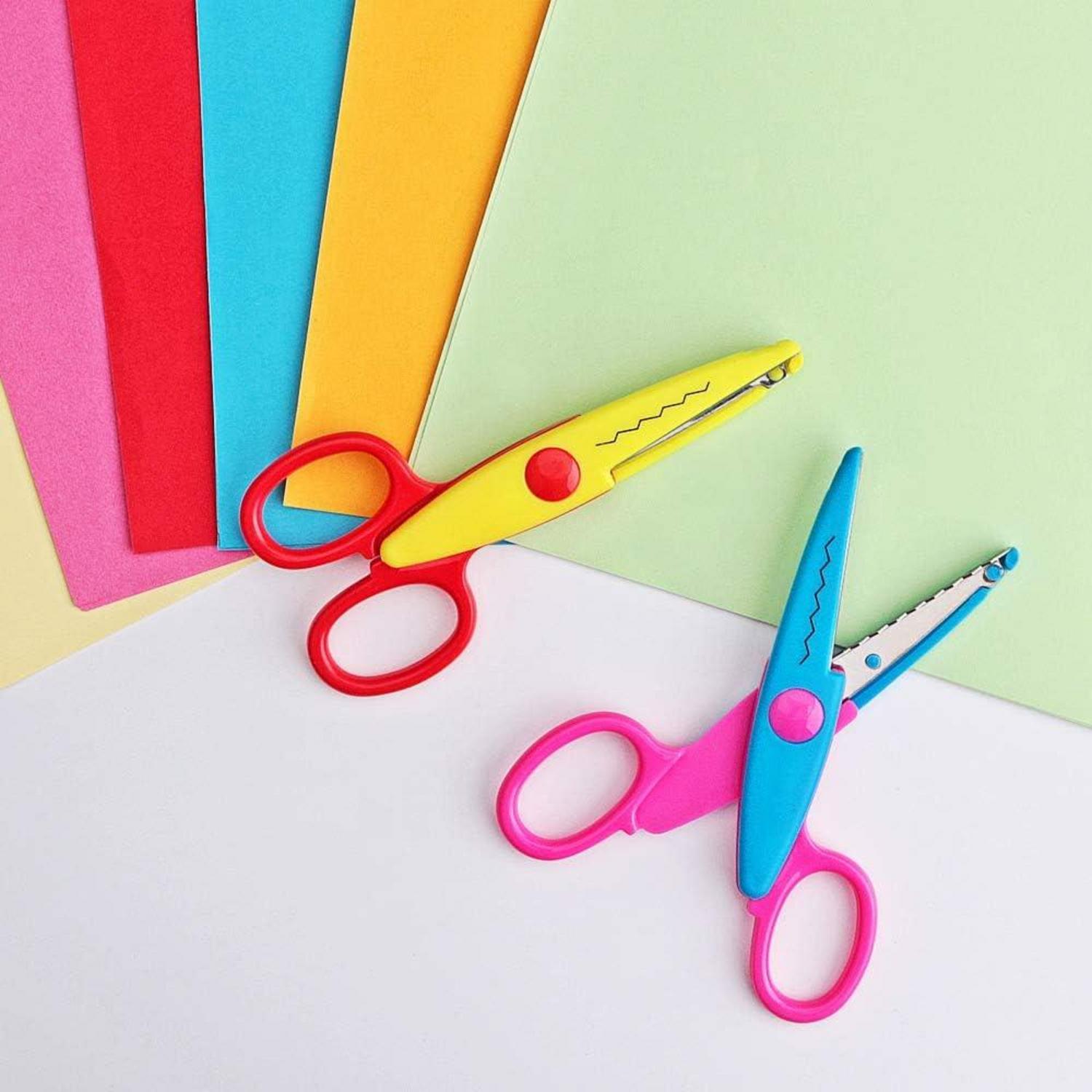 Kinder Bastelscheren Set 6-teilig Zick-Zack Schere 13,5cm 20g