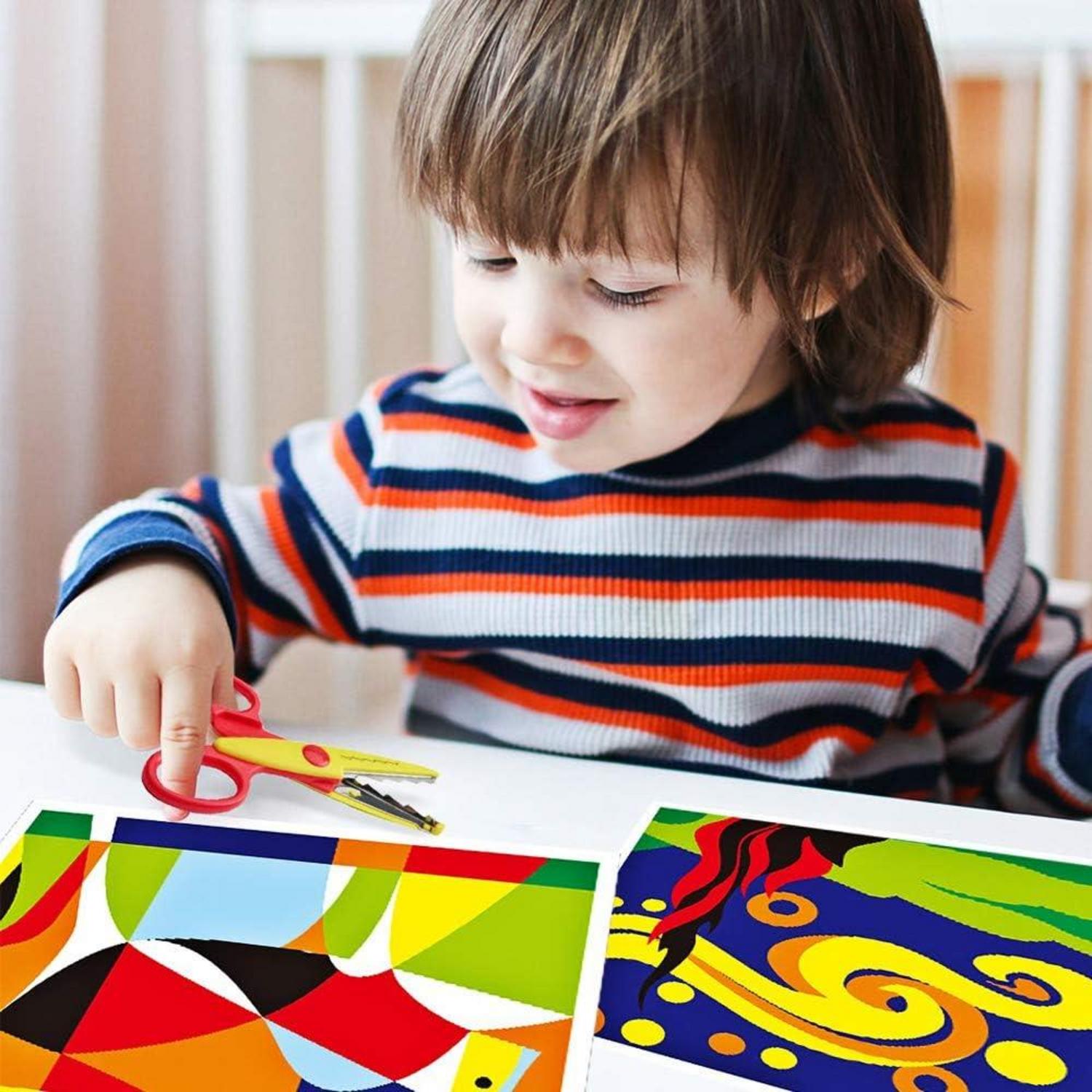 Kinder Bastelscheren Set 6-teilig Zick-Zack Schere 13,5cm 20g