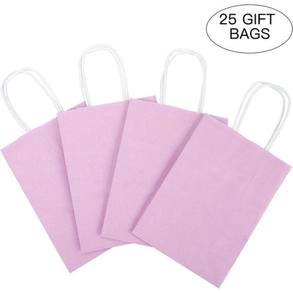 Kraft Geschenktüten Lila 15x8x21 cm 25 Stück mit Griffen