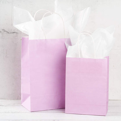 Kraft Geschenktüten Lila 15x8x21 cm 25 Stück mit Griffen