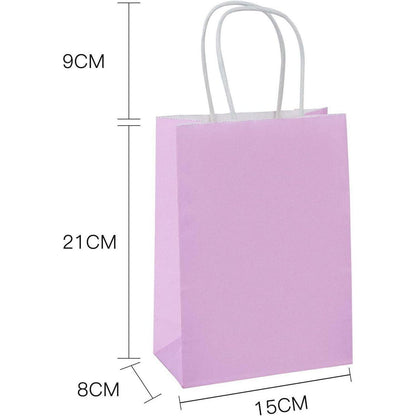 Kraft Geschenktüten Lila 15x8x21 cm 25 Stück mit Griffen