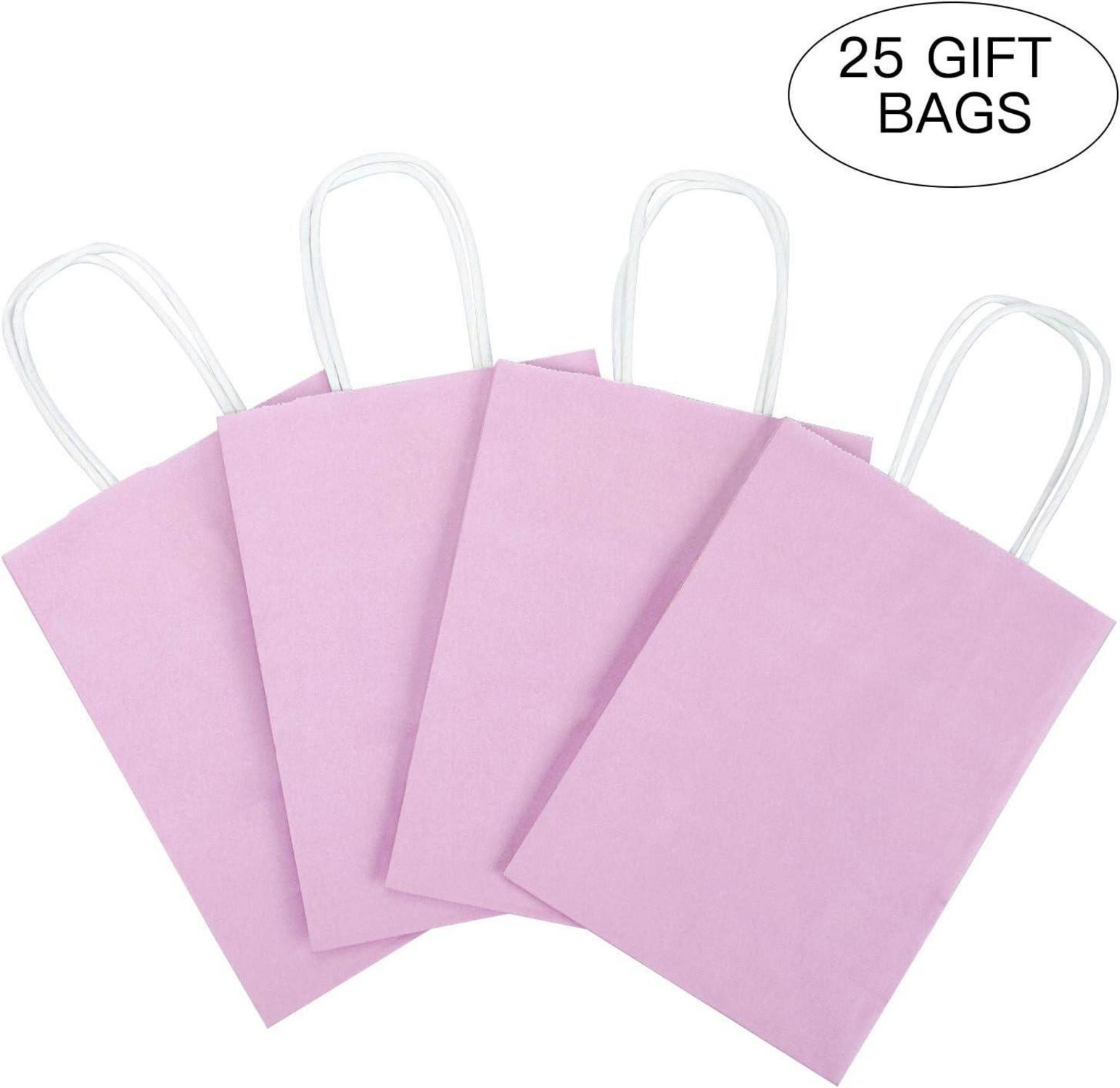 Kraft Geschenktüten Lila 15x8x21 cm 25 Stück mit Griffen