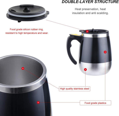 Elektrischer selbstrührender Edelstahl-Kaffeebecher 400ML