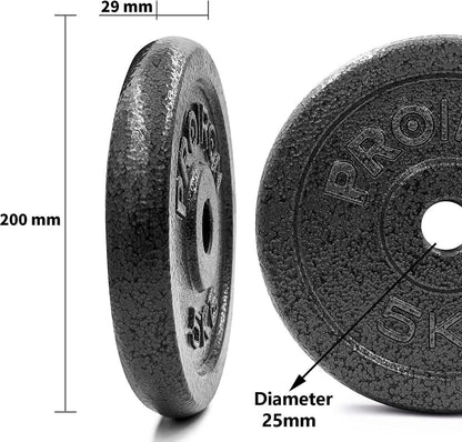 PROIRON Hantelscheiben-Set aus Gusseisen 1,25kg-10kg für