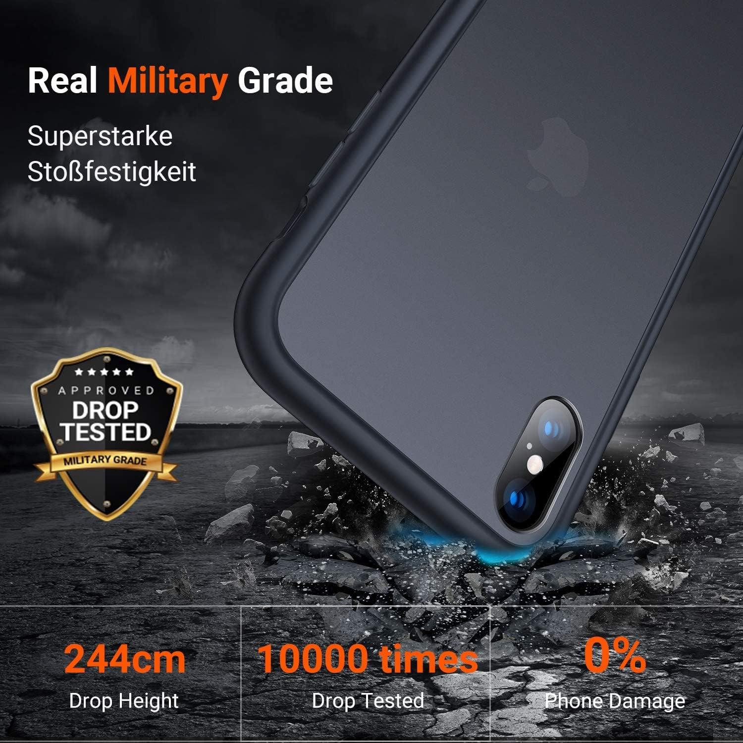 Sturzfeste iPhone XS Hülle Militärstandard Schutzhülle Schwarz