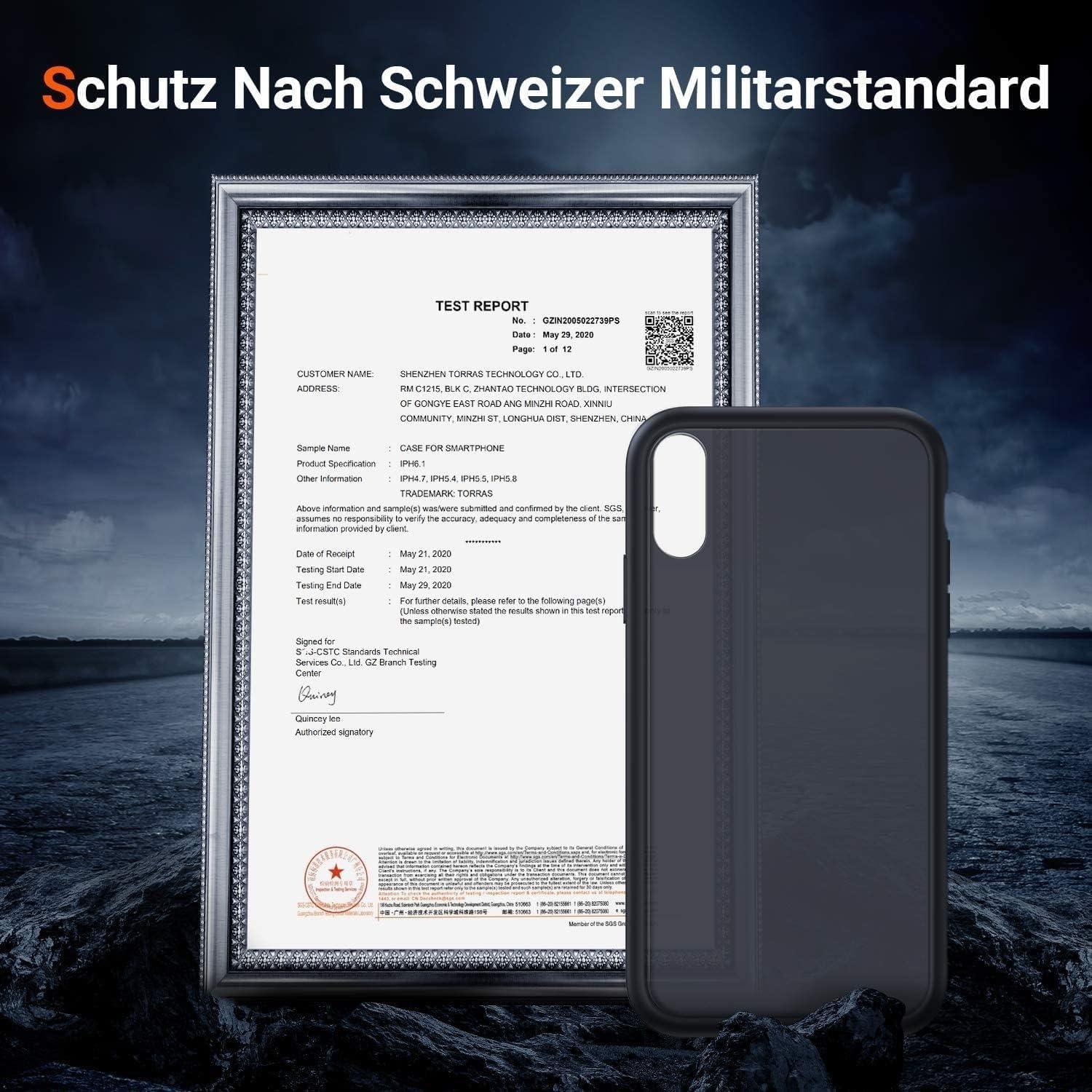 TORRAS Extrem Sturzfest iPhone XS Hülle Schwarz Militärstandard
