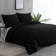 QZY Bettwäsche 200x220 cm Schwarz 100% Mikrofaser 110 g/m² 2