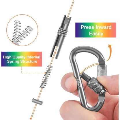 Mini Karabinerhaken Schlüsselanhänger 6er Set Aluminium 6cm