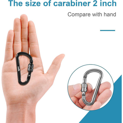 Mini Karabinerhaken Schlüsselanhänger 6er Set Aluminium 6cm