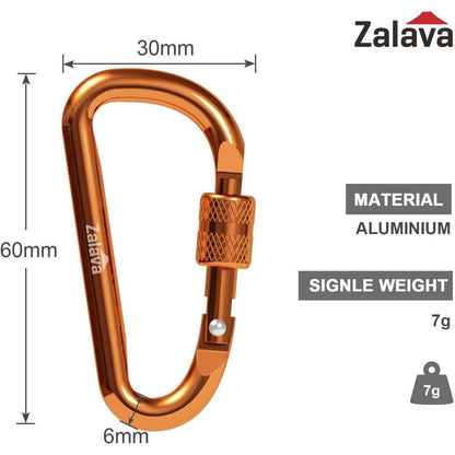 Mini Karabinerhaken Schlüsselanhänger 6er Set Aluminium 6cm