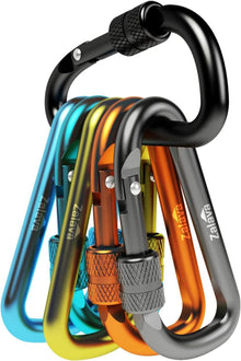 Mini Karabinerhaken Set 6 Stk. Schraubverschluss Aluminium