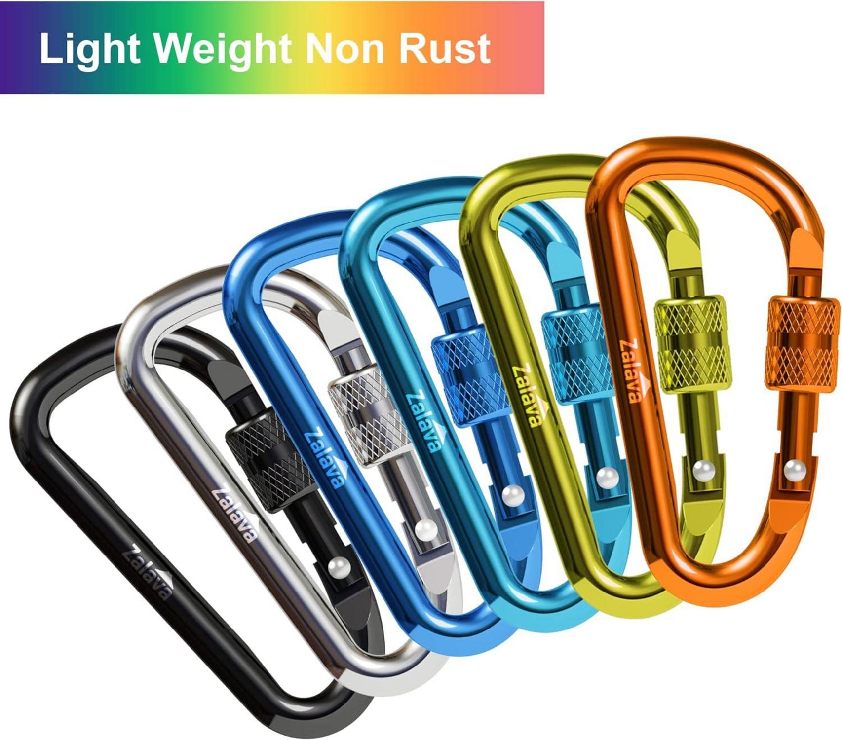 Mini Karabiner Schlüsselanhänger 6er Set Aluminium 6cm Camping Angeln