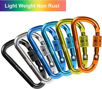 Mini Karabiner Schlüsselanhänger 6er Set Aluminium 6cm Camping Angeln