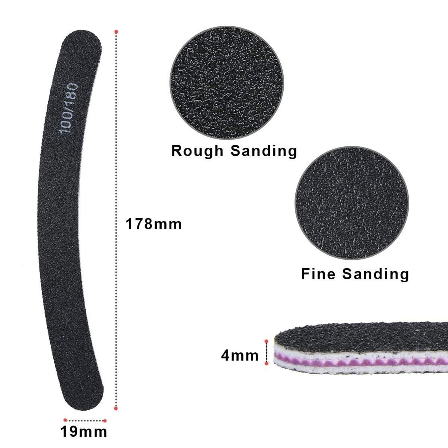 Nagelfeilen Set 15 Stück 100/180 Grit Doppelseitige Einweg Feilen für Gelnägel