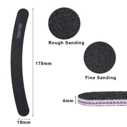 Nagelfeilen Set 15 Stück 100/180 Grit Doppelseitige Einweg Feilen für Gelnägel