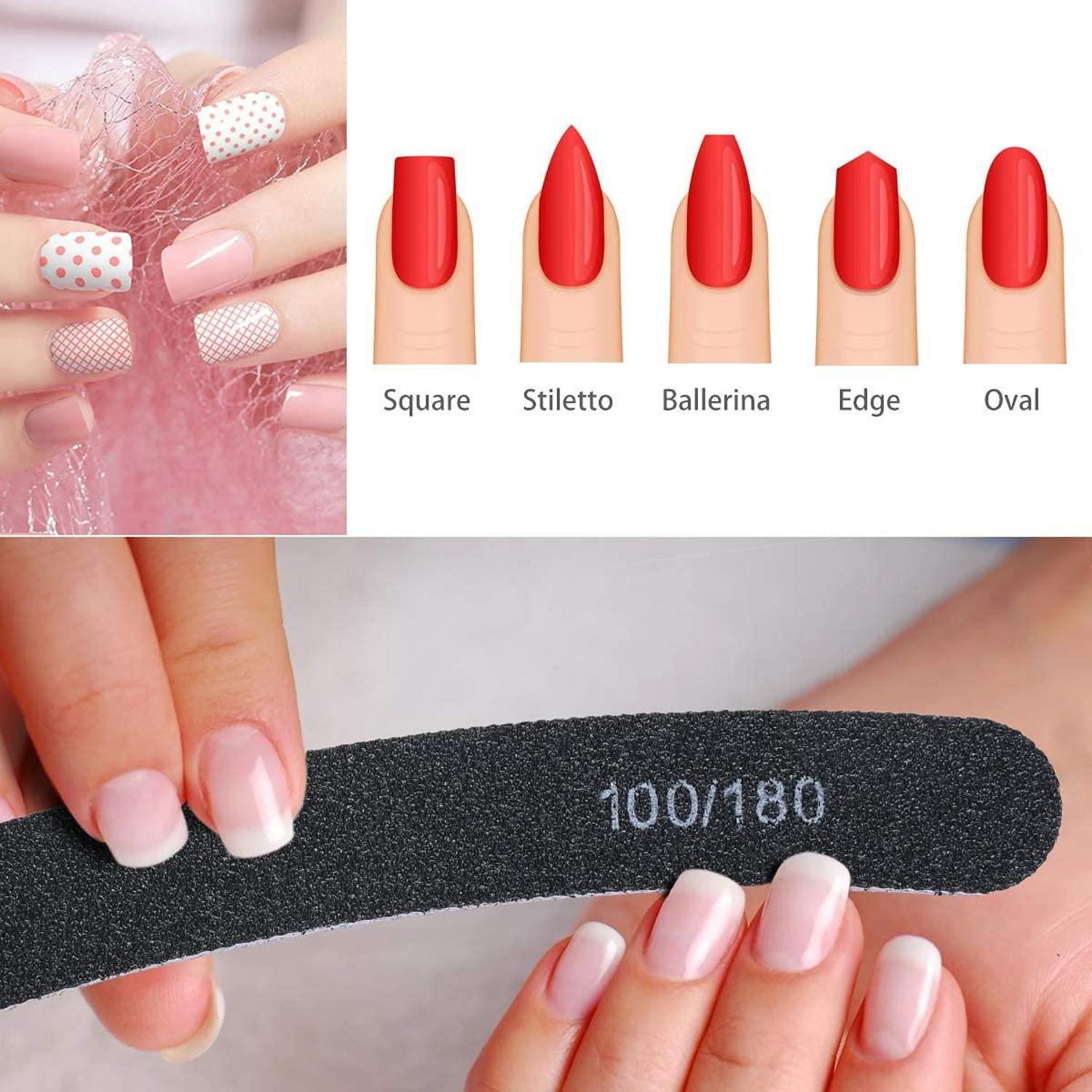 Nagelfeilen Set 15 Stück 100/180 Grit Doppelseitige Einweg Feilen für Gelnägel