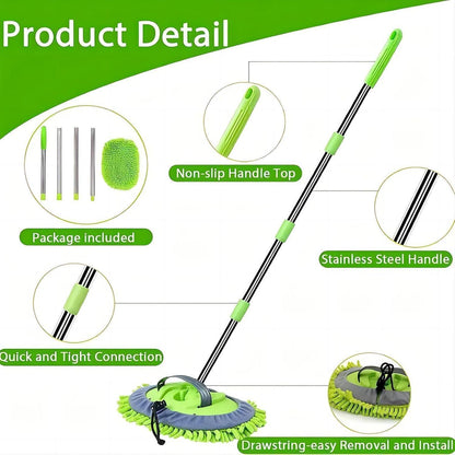 WillingHeart Autowaschbürste 160cm Teleskop Mikrofaser