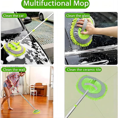 Autowaschbürste Teleskop Mikrofaser Chenille 2-in-1 180° Drehung 160cm