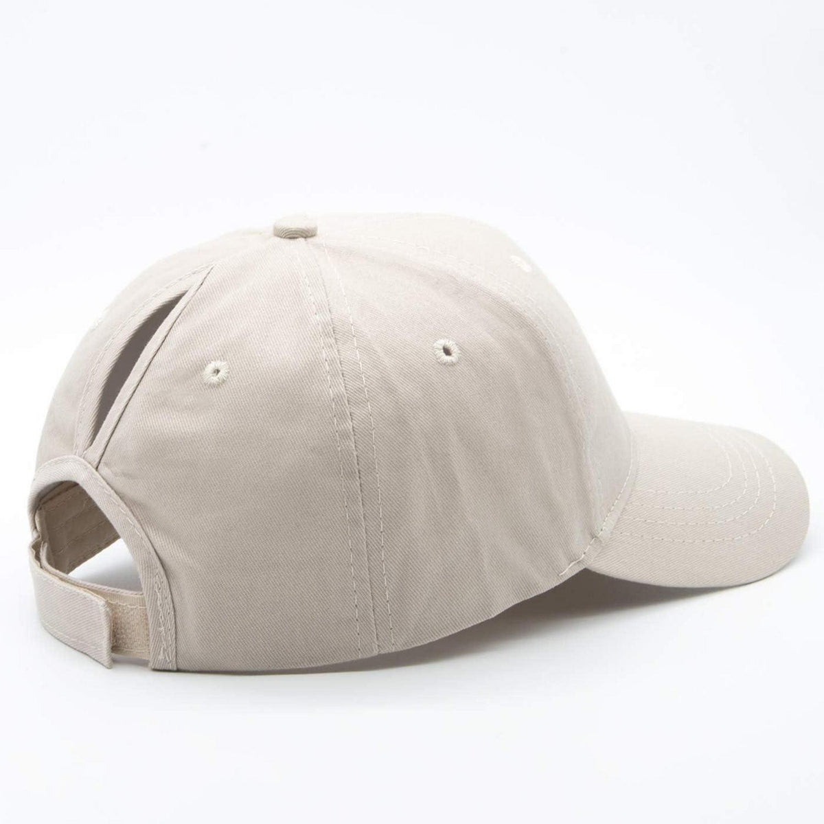 Basecap Damen Pferdeschwanz Baumwolle Beige | Sonnenschutz Kappe
