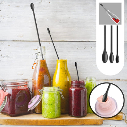 Hotec 9-teiliges Silikon-Spatel-Set schwarz, hitzebeständig, antihaftbeschichtet, BPA-frei, spülmaschinenfest