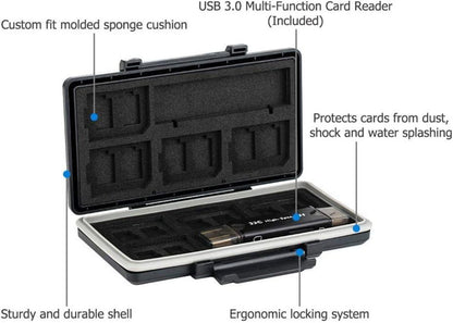 Wasserdichtes SD Karten Etui für 8 SD + 16 Micro SD Karten