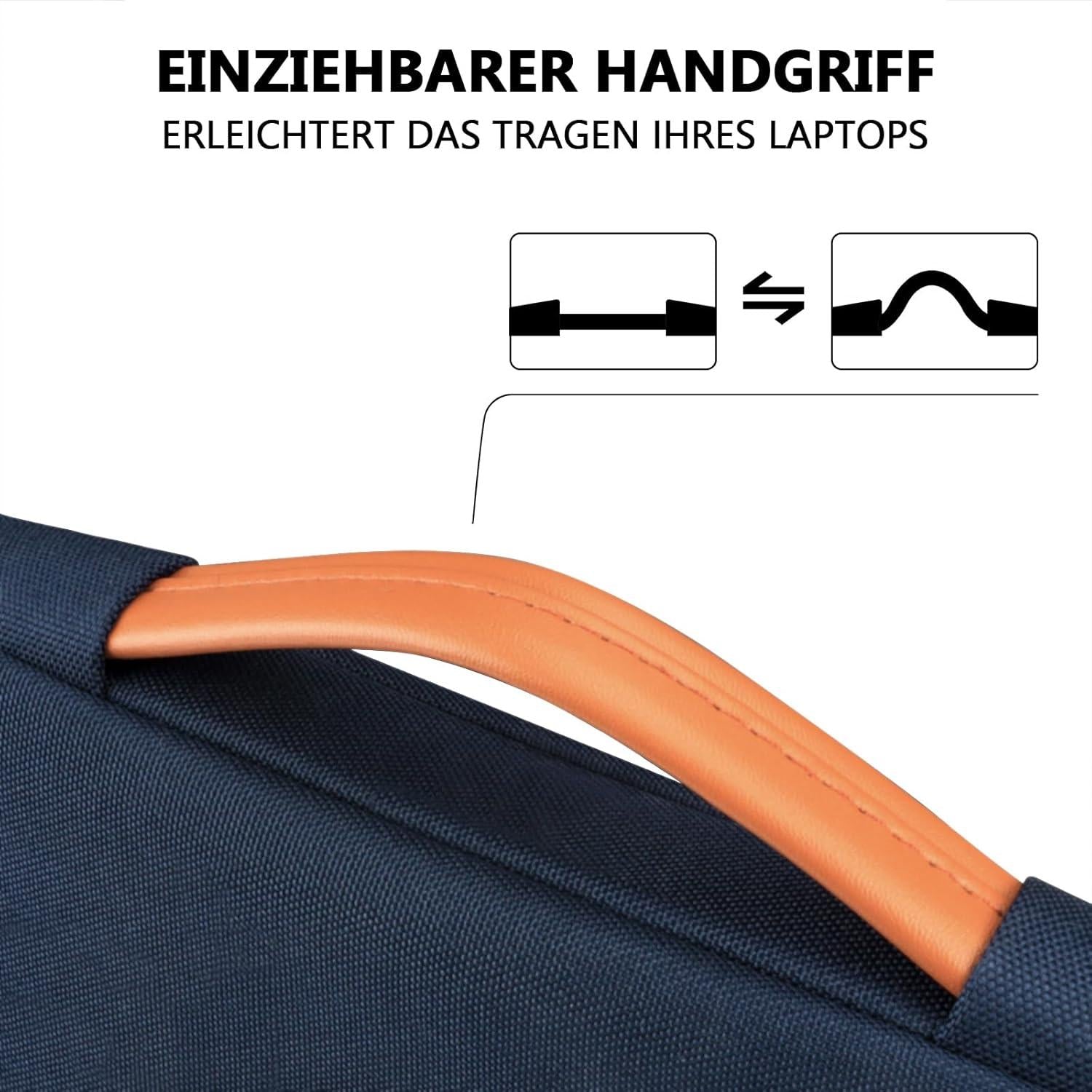 TECOOL 15,6 Zoll Laptoptasche Hülle Tasche für Lenovo Thinkpad Ideapad HP Acer Asus Dell Samsung Chromebook, Wasserdicht, Dunkelblau