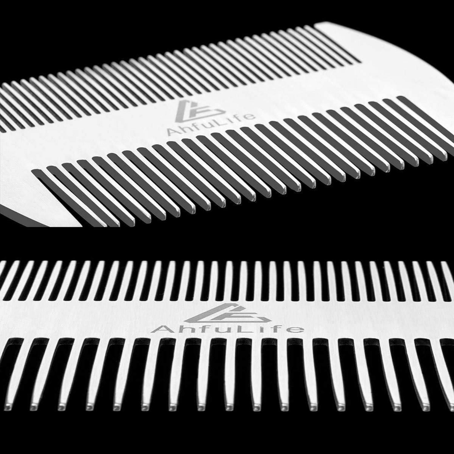 Metallkamm Bartkamm Antistatischer Doppelseitiger Kamm Edelstahl Slim