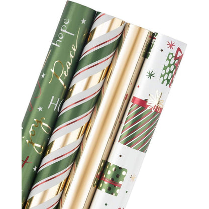 Geschenkpapierrolle Grünes Papier Glitter Metallic Foil 4