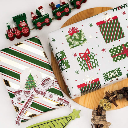 Geschenkpapierrolle Grünes Papier Glitter Metallic Foil 4