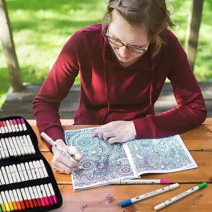 Doppelspitzen Pinselstifte, 70 Farben, Malbuch, Fineliner