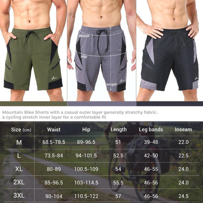 MTB-Shorts Herren Mountainbike gepolstert 3D Mountainbike Outdoor M