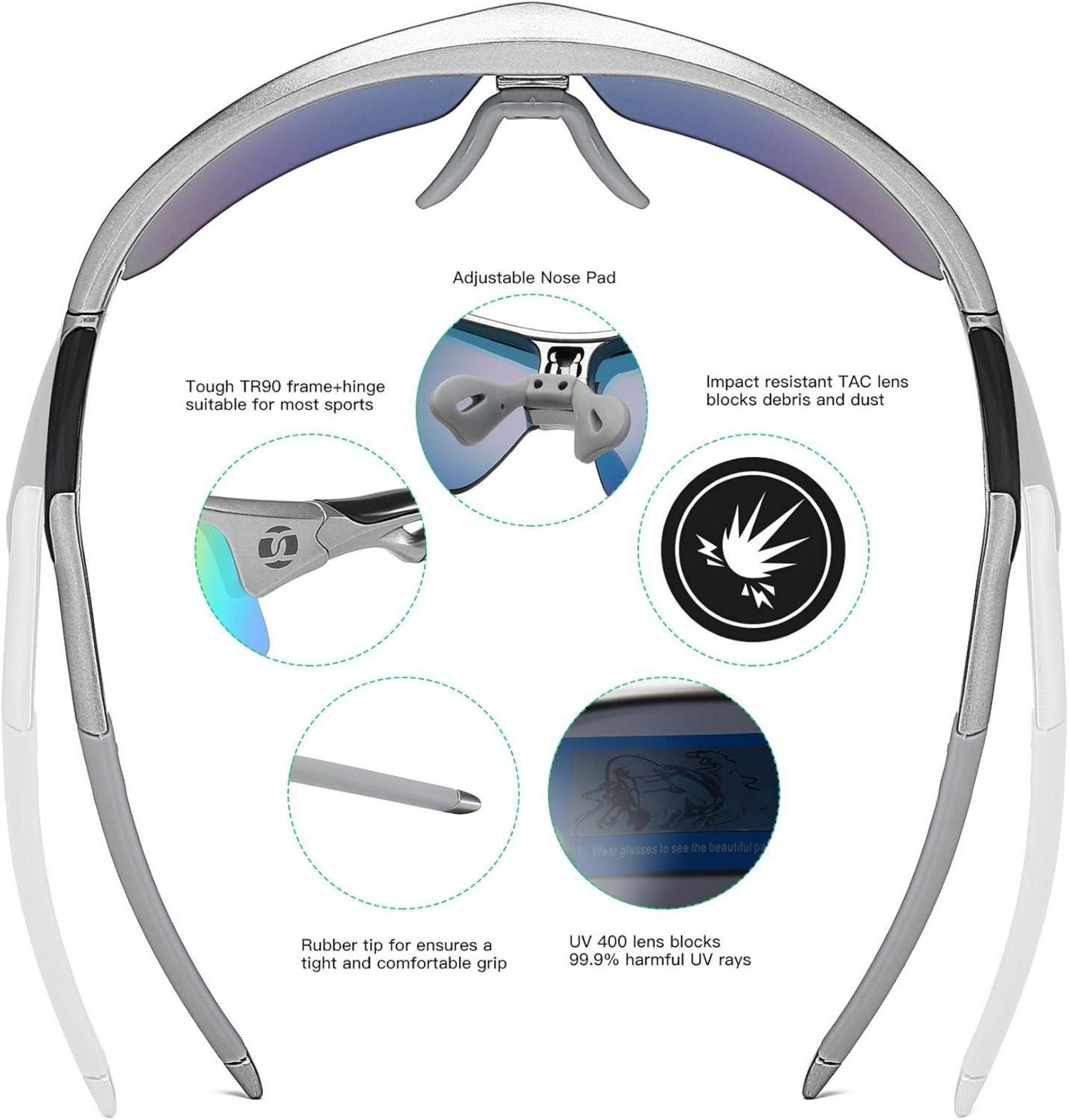 Fahrradbrille Sportbrille Outdoor Sonnenbrille 5 Gläser 100% UV400