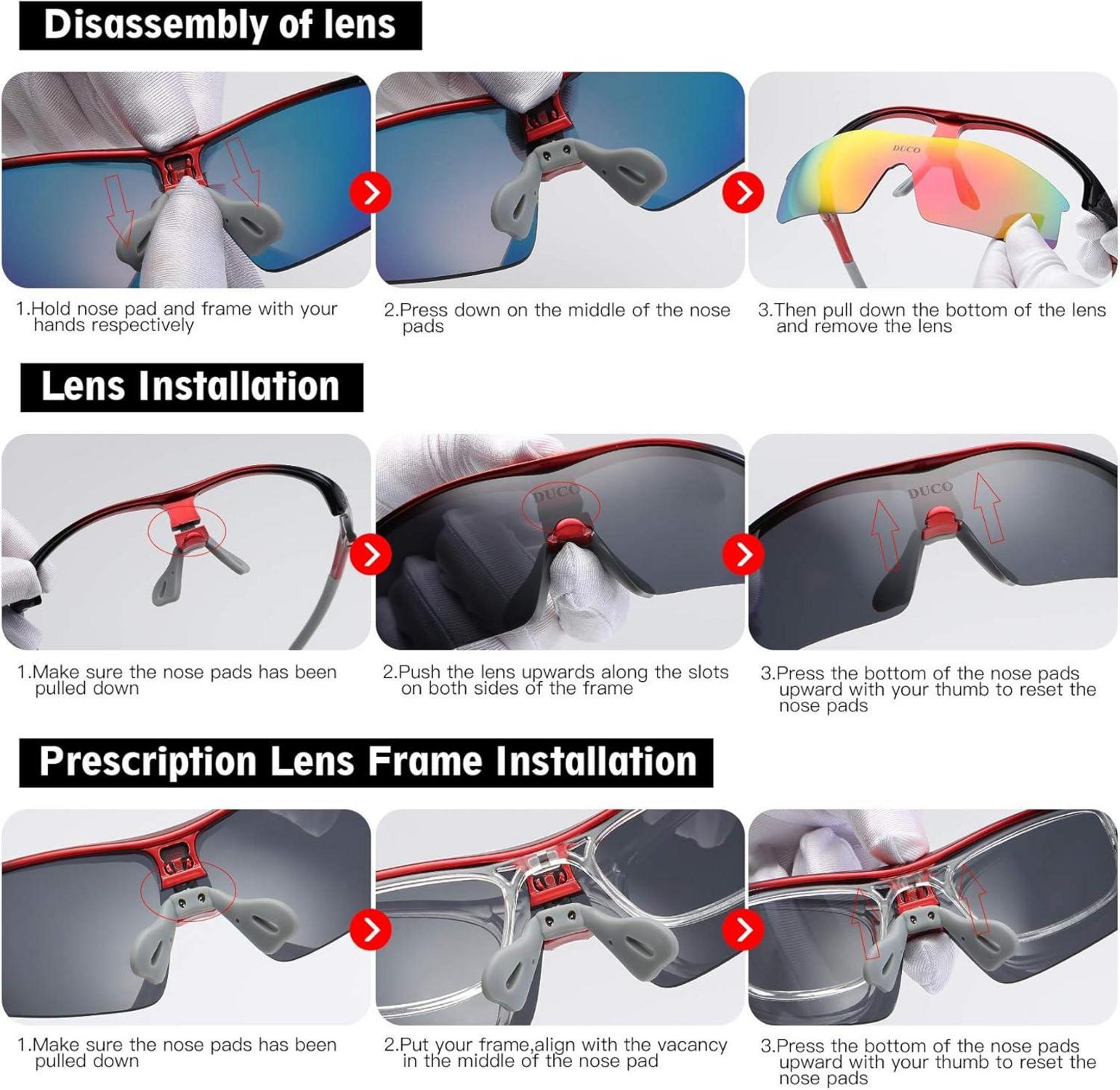 Sportbrille Fahrradbrille Damen Herren Sonnenbrille Outdoor 5 Gläser UV400