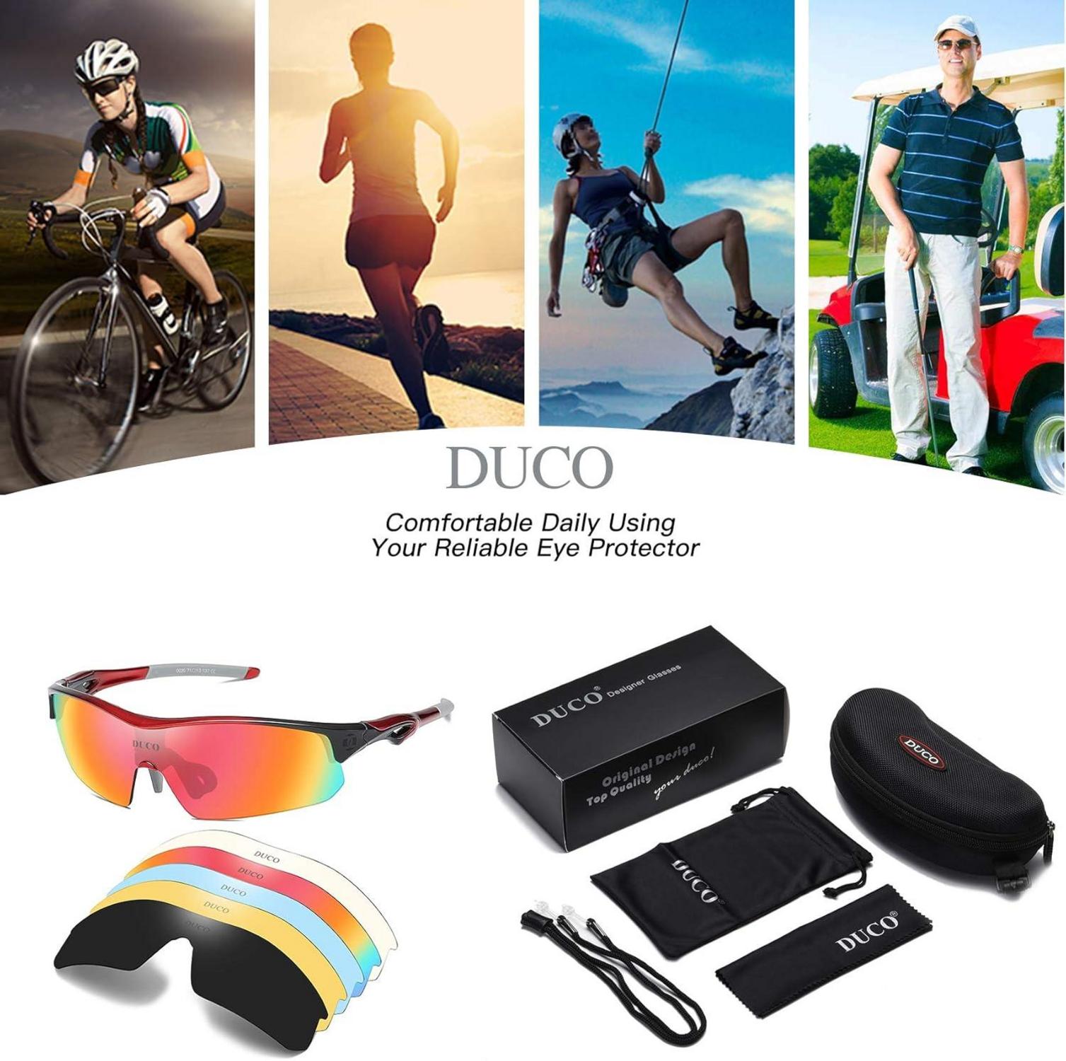 Fahrradbrille Sportbrille für Herren und Damen mit 5 Gläsern UV400
