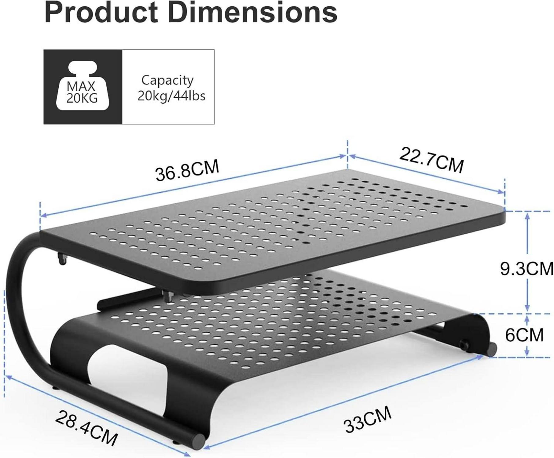 Monitorständer Riser für Computer Laptop Drucker 4 Zoll Höhe belüftete Metallplattform