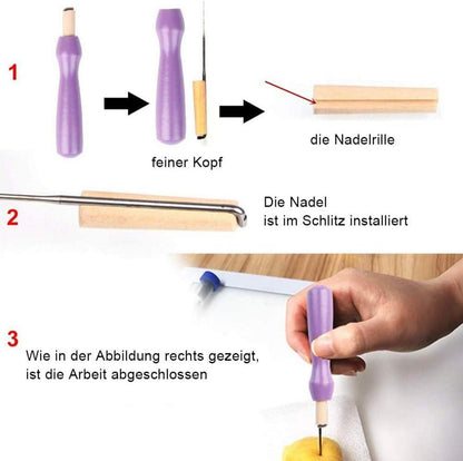 Filznadeln Set Holzgriff Ahlen Anleitung DIY Trockenfilzen
