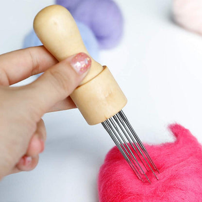 Filznadeln Set für Anfänger 3 Größen Filzen Nadeln Holzgriff Ahlen DIY