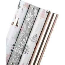 Rosa Graues Hirsch Geschenkpapierrolle Glitzer Metallfolie 4