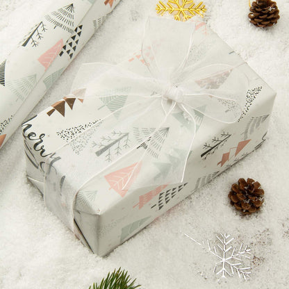 Rosa Graues Hirsch Geschenkpapierrolle Glitzer Metallfolie 4