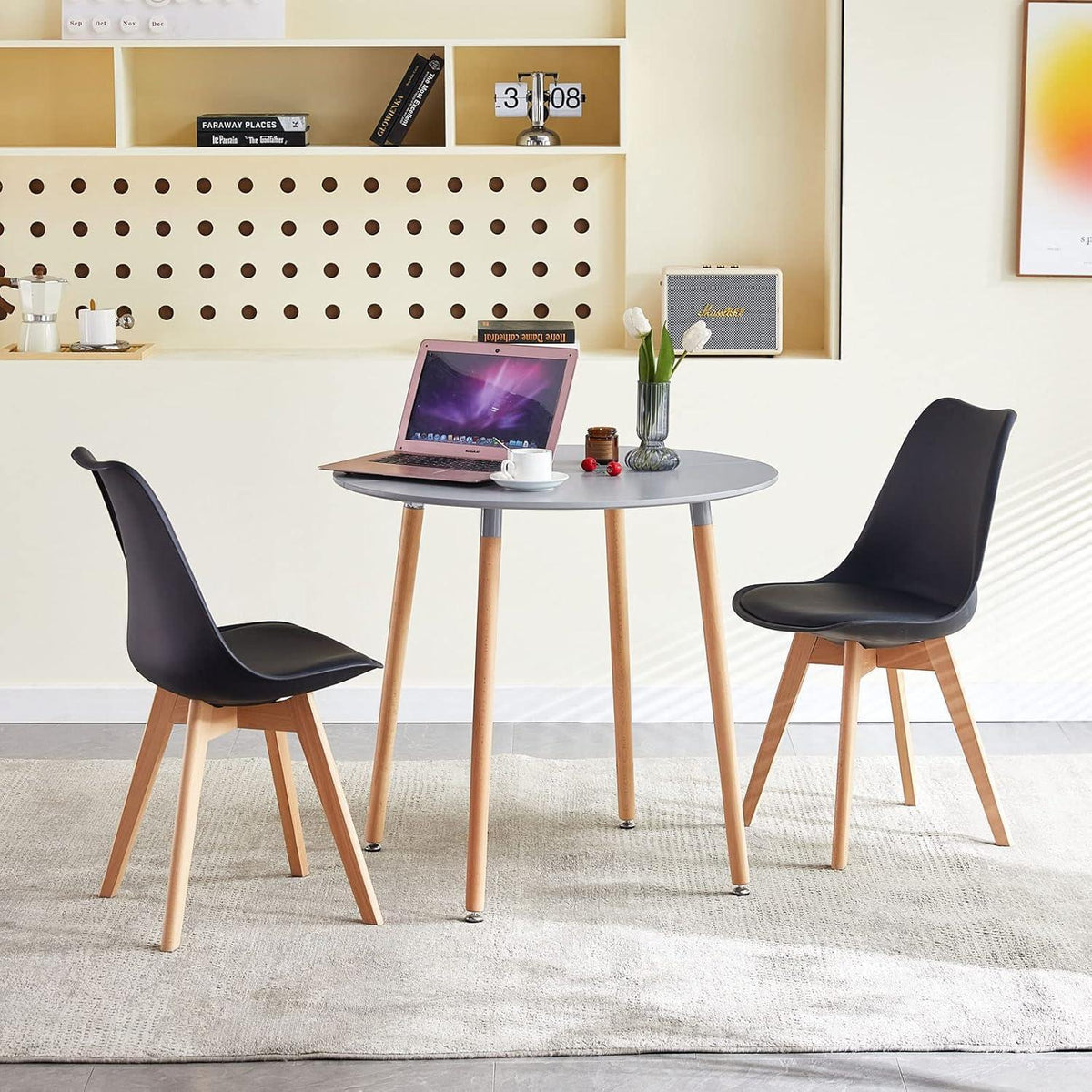 Moderner runder Esstisch Grau – 80cm Durchmesser