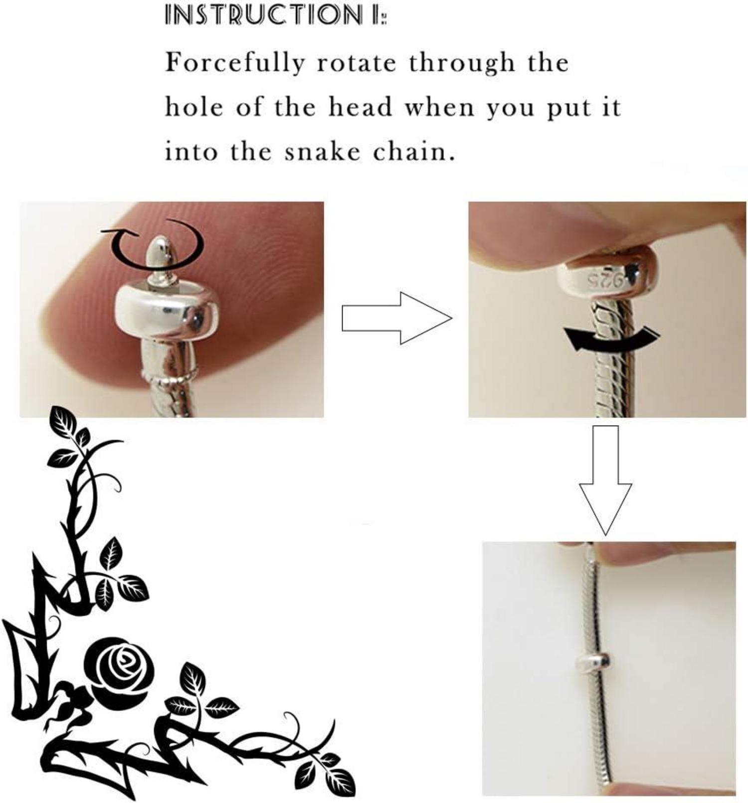 925 Sterling Silber Gummi Spacer Stopper Bead Charm für Armbänder