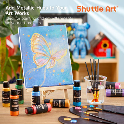 Shuttle Art Metallic Acrylfarben Set 20 Farben 60 ml mit