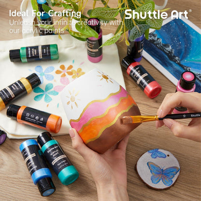 Shuttle Art Metallic Acrylfarben Set 20 Farben 60 ml mit