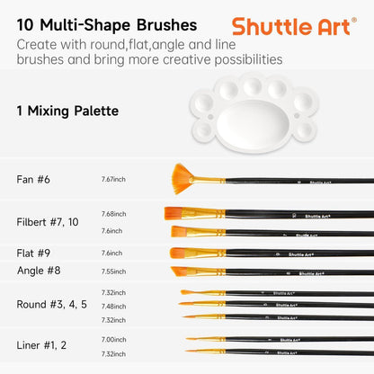 Shuttle Art Metallic Acrylfarben Set 20 Farben 60 ml mit