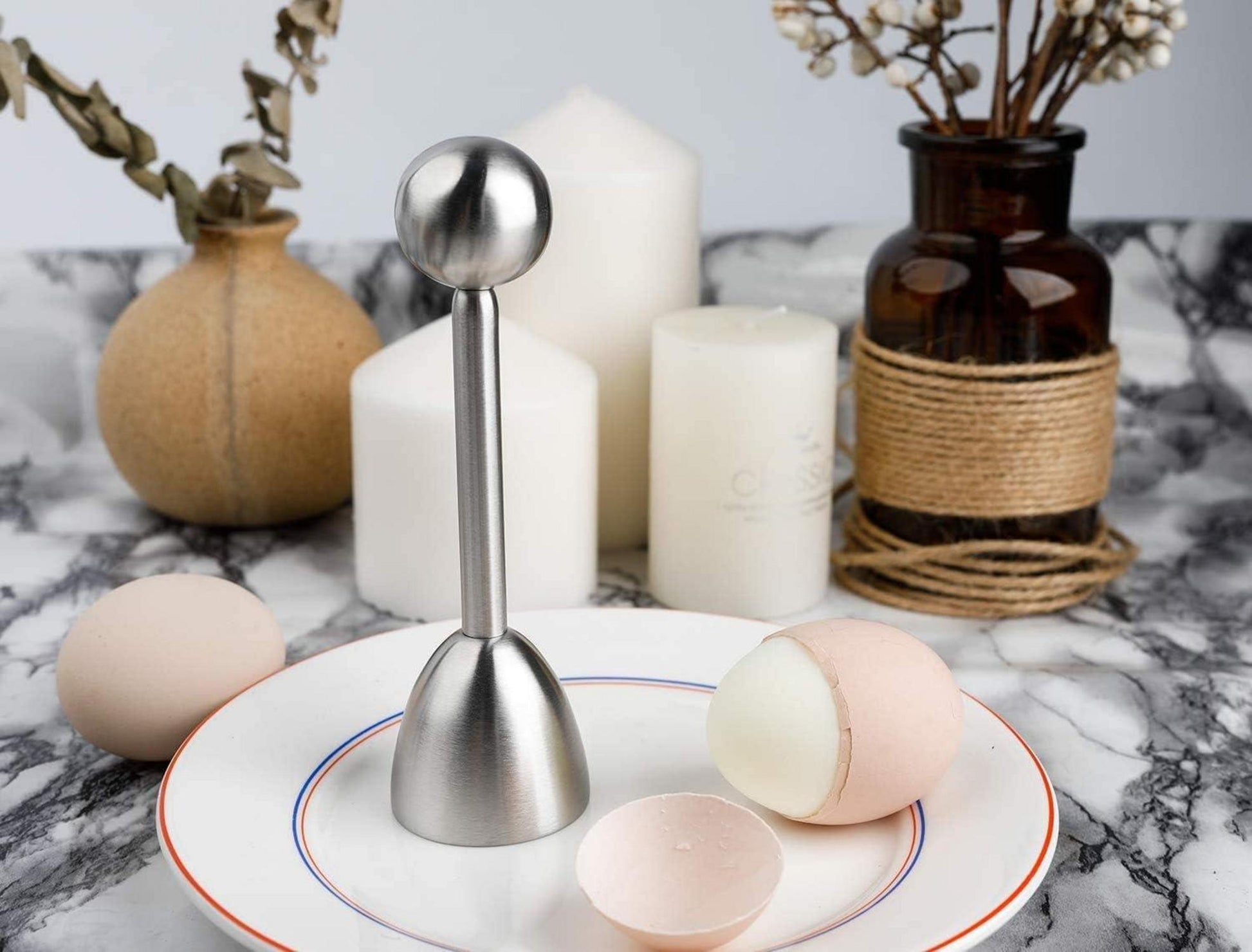 Edelstahl Eieröffner Cutter für harte weiche Eier Cracker