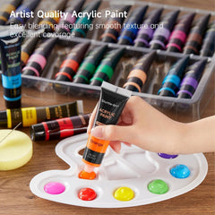 Acrylfarben Set 30 Farben Tuben Pinsel Leinwände Spachtel Palette Schwamm